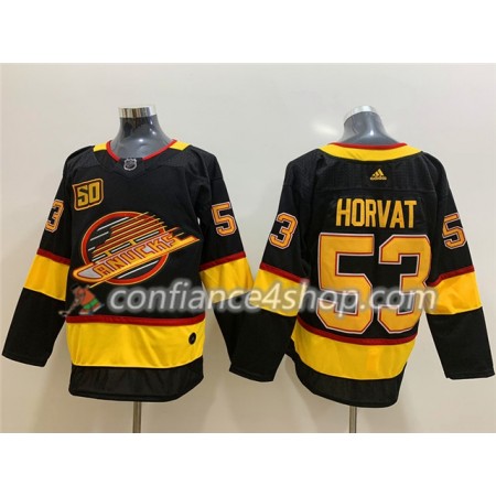 Adidas Maillot de Hockey Vancouver Canucks Bo Horvat 53 Flying Skate 50th Anniversary Adidas 2019-20 Noir Authentic - Homme